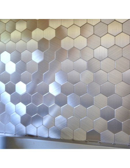 Självhäftande Silver Hexagon Mosaik | Ekosten.se