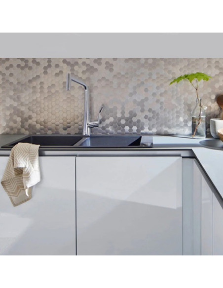 Självhäftande Silver Hexagon Mosaik | Ekosten.se