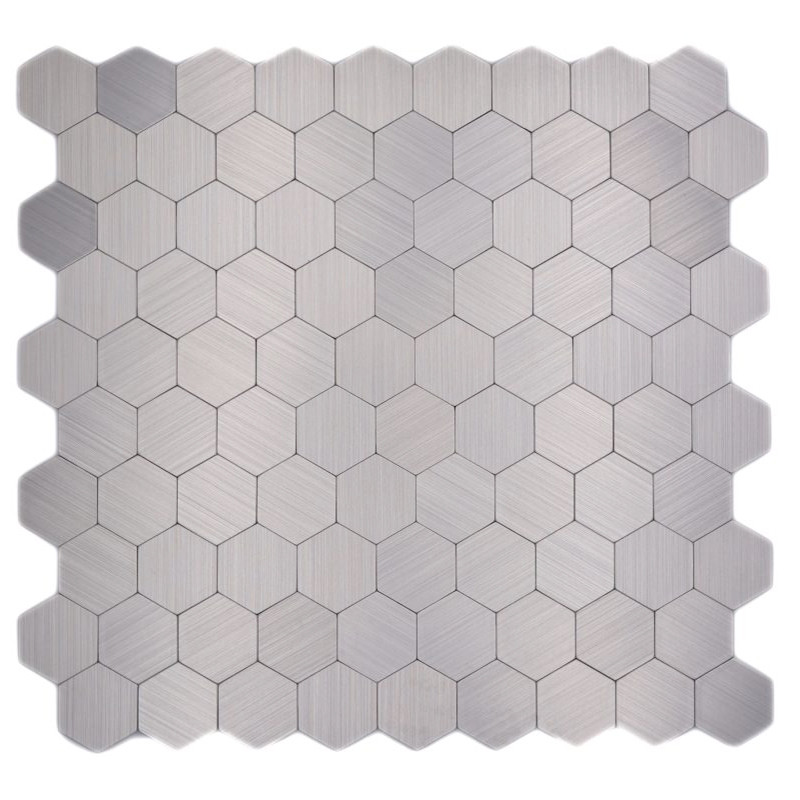 Självhäftande Silver Hexagon Mosaik | Ekosten.se