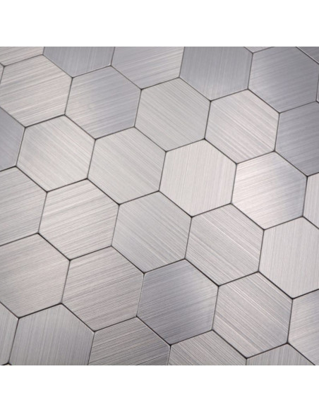 Självhäftande Silver Hexagon Mosaik | Ekosten.se