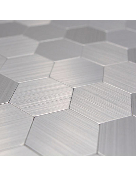 Självhäftande Silver Hexagon Mosaik | Ekosten.se