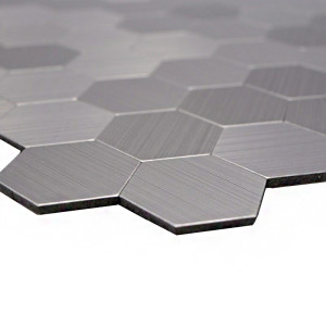 Självhäftande Silver Hexagon Mosaik | Ekosten.se