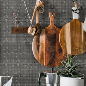 Svart Självhäftande Metall Mosaik Silk | Ekosten.se