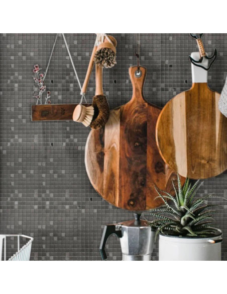 Svart Självhäftande Metall Mosaik Silk | Ekosten.se