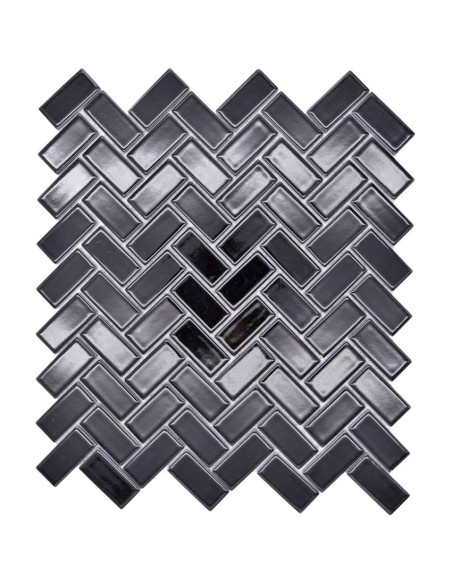 Fiskben Klinker Mosaik Svart Blank | Ekosten.se