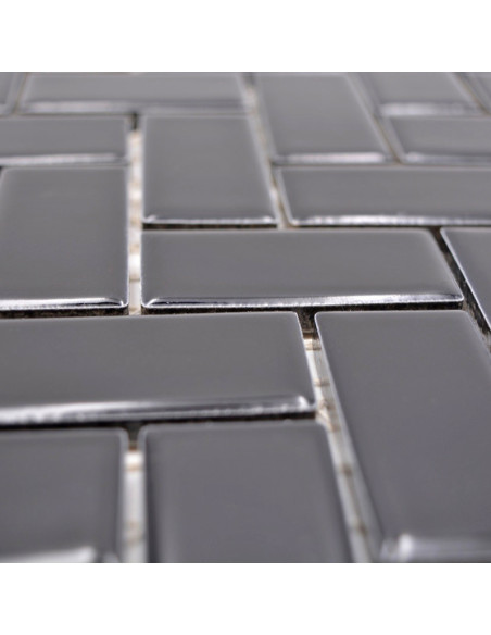Fiskben Klinker Mosaik Svart Blank | Ekosten.se