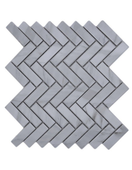 Fiskben Klinkermosaik Vit Marmor | Ekosten.se