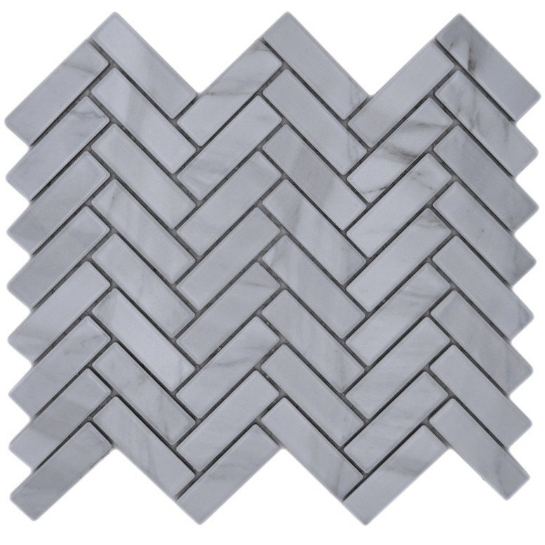 Fiskben Klinkermosaik Vit Marmor | Ekosten.se