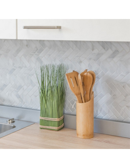 Fiskben Klinkermosaik Vit Marmor | Ekosten.se