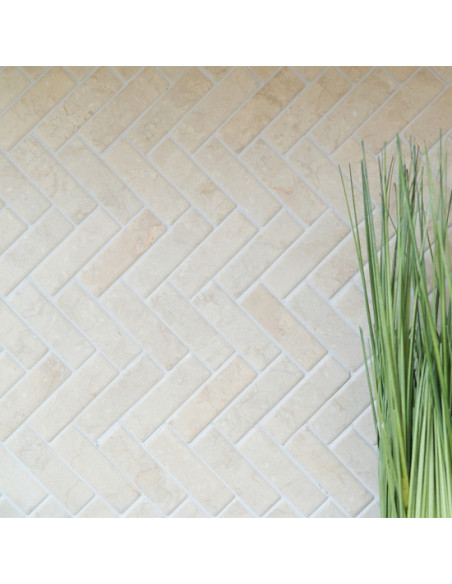 Fiskben Klinkermosaik Ljusbeige Marmor | Ekosten.se