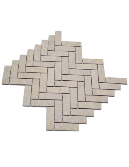 Fiskben Klinkermosaik Ljusbeige Marmor | Ekosten.se