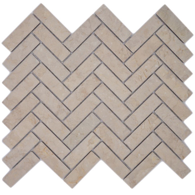 Fiskben Klinkermosaik Ljusbeige Marmor | Ekosten.se
