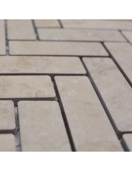 Fiskben Klinkermosaik Ljusbeige Marmor | Ekosten.se
