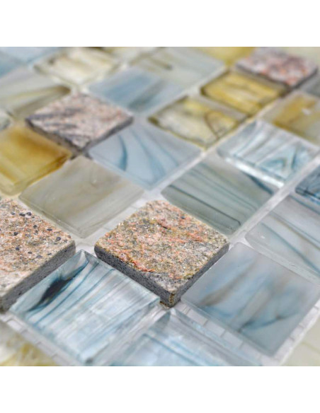 Mosaik Kristall Natursten Creme Ljusgrå | Ekosten.se
