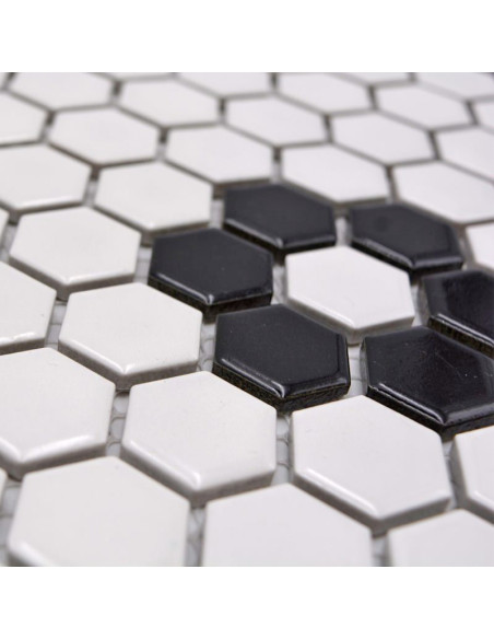Hexagon Mosaik Blomma Blank | Ekosten.se