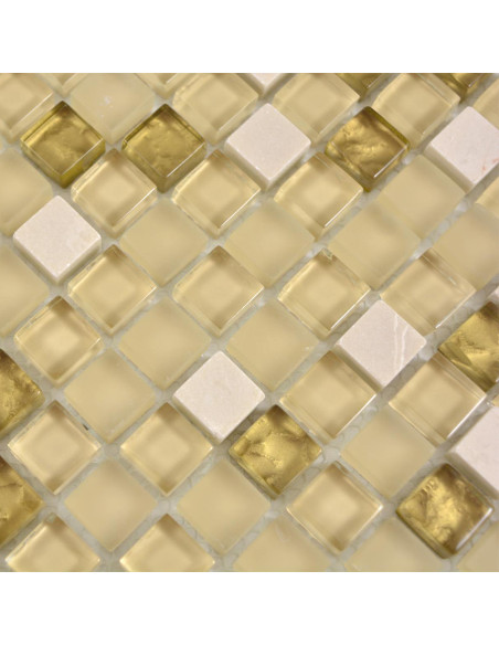 Mosaik Kristall Marmor Vit Guld | Ekosten.se