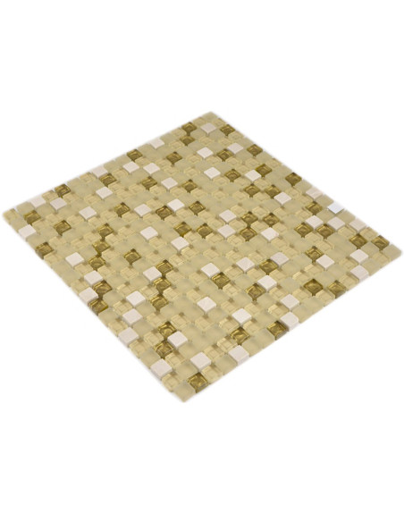 Mosaik Kristall Marmor Vit Guld | Ekosten.se