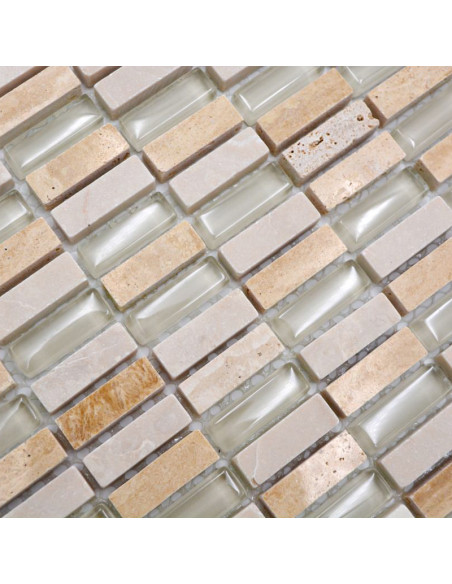Brickmosaik Kristall Natursten Beige | Ekosten.se