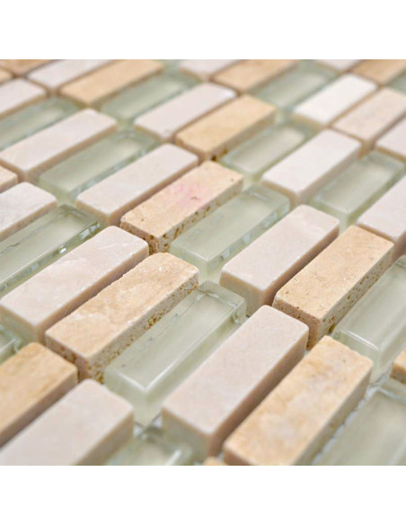 Brickmosaik Kristall Natursten Beige | Ekosten.se