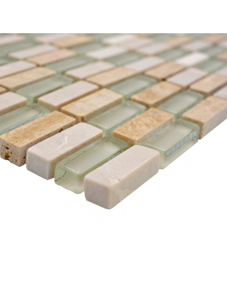 Brickmosaik Kristall Natursten Beige | Ekosten.se