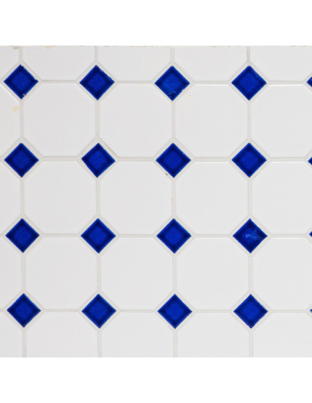 Oktagon Klinker Mosaik Vit Blå | Ekosten.se