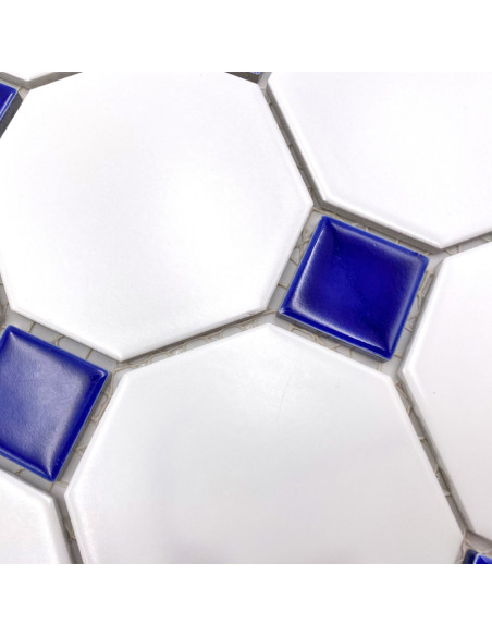 Oktagon Klinker Mosaik Vit Blå | Ekosten.se