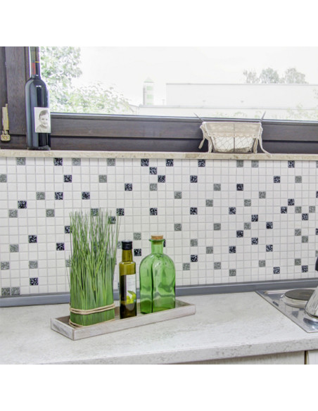 Klinkermosaik Vit Svart Grå | 
 Ekosten.se