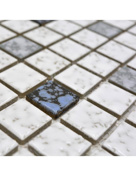 Klinkermosaik Vit Svart Grå | 
 Ekosten.se