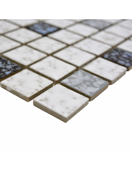 Klinkermosaik Vit Svart Grå | 
 Ekosten.se