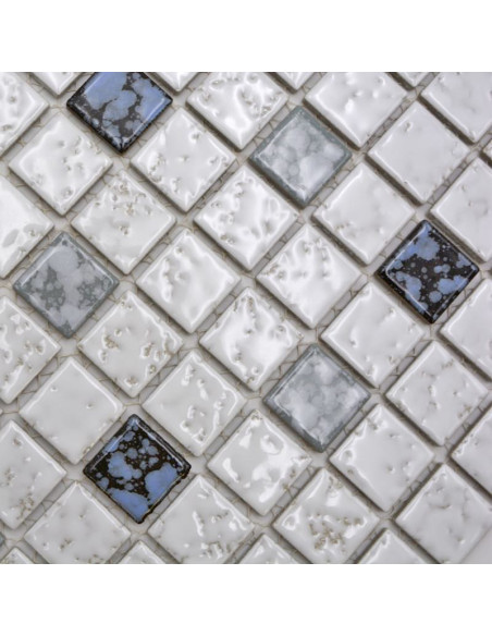 Klinkermosaik Vit Svart Grå | 
 Ekosten.se