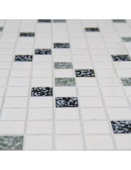 Klinkermosaik Vit Svart Grå | 
 Ekosten.se