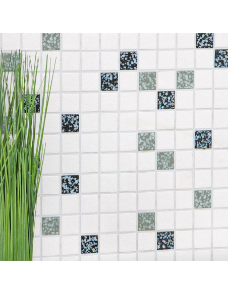 Klinkermosaik Vit Svart Grå | 
 Ekosten.se