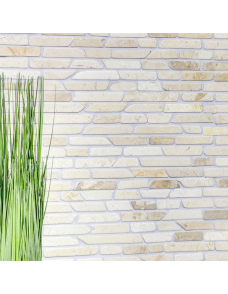 Botticino Beige Marmor Stavmosaik | Ekosten.se