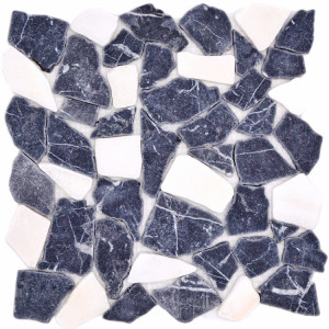 Marmor Krossmosaik Nero Bianco | Ekosten.se