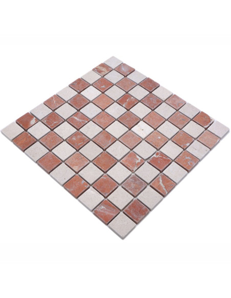 Botticino Rosso Marmor Mosaik | Ekosten.se