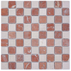 Botticino Rosso Marmor Mosaik | Ekosten.se