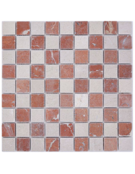 Botticino Rosso Marmor Mosaik | Ekosten.se