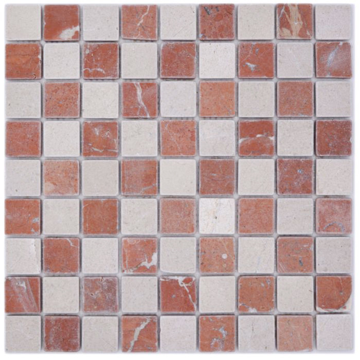 Botticino Rosso Marmor Mosaik | Ekosten.se