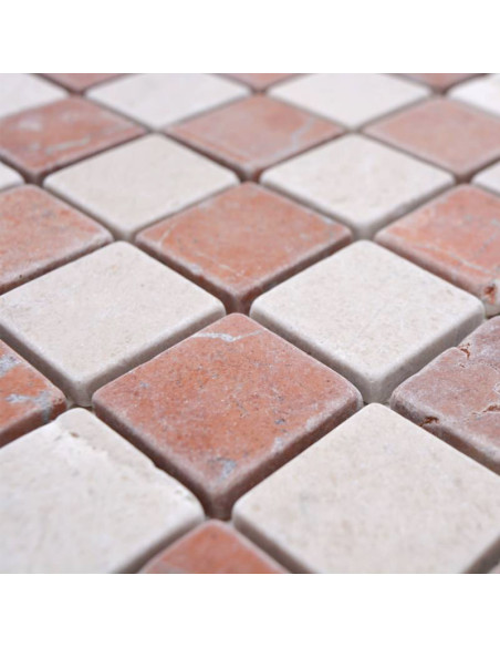 Botticino Rosso Marmor Mosaik | Ekosten.se