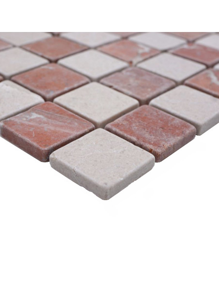 Botticino Rosso Marmor Mosaik | Ekosten.se