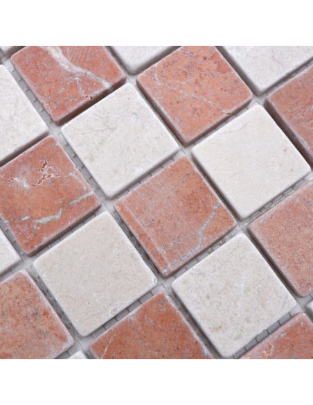 Botticino Rosso Marmor Mosaik | Ekosten.se