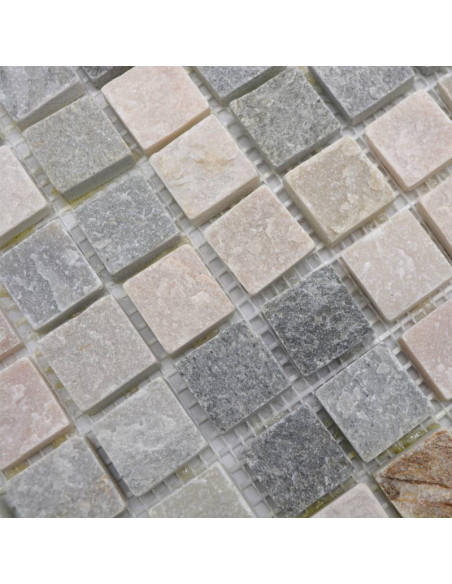 Natursten Mosaik Beige Grå Kvartsit | Ekosten.se