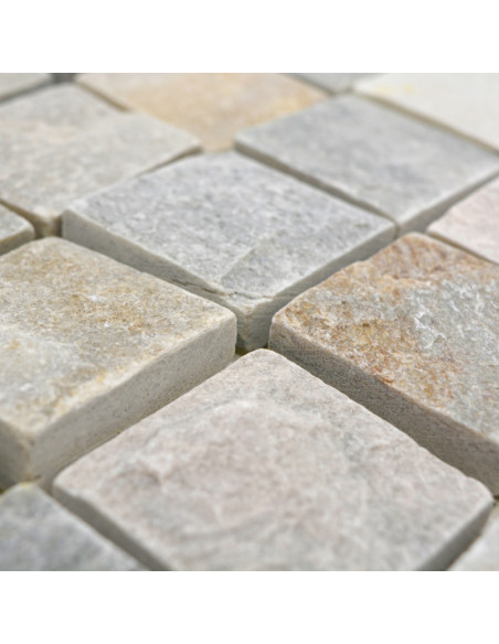 Beige Grå Natursten Mosaik Kvartsit | Ekosten.se