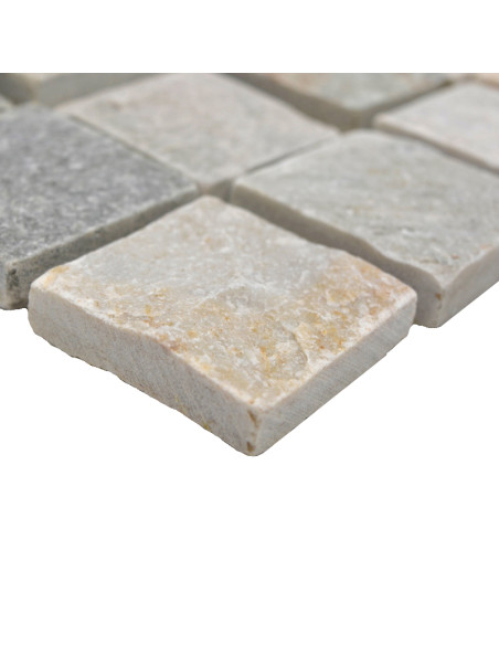 Beige Grå Natursten Mosaik Kvartsit | Ekosten.se