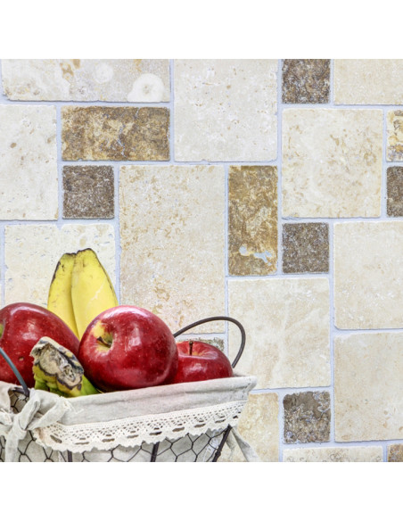 Natursten Mosaik Travertin French Pattern | Ekosten.se