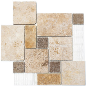 Natursten Mosaik Travertin French Pattern | Ekosten.se