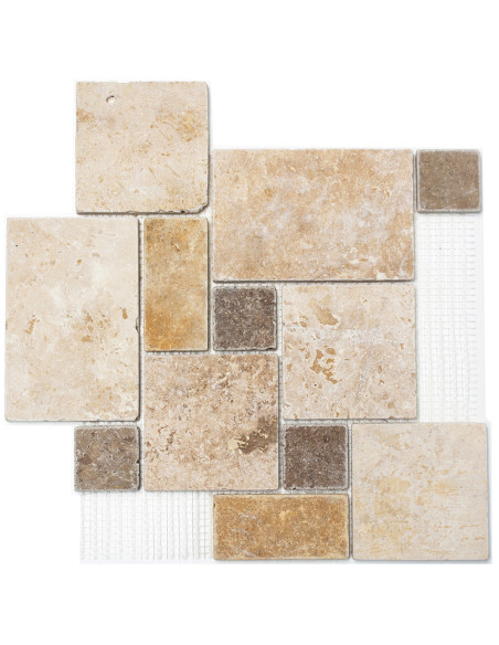 Natursten Mosaik Travertin French Pattern | Ekosten.se