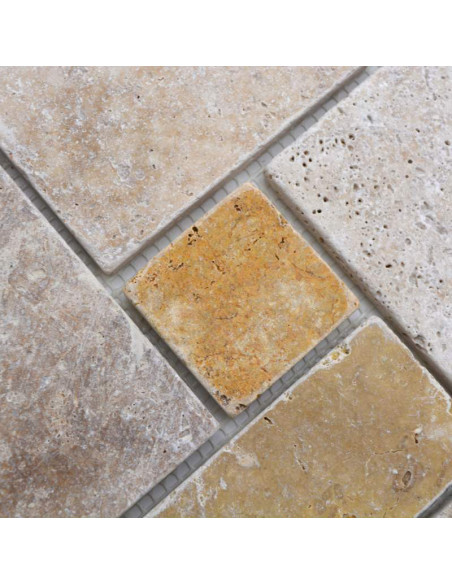 Natursten Mosaik Travertin French Pattern | Ekosten.se