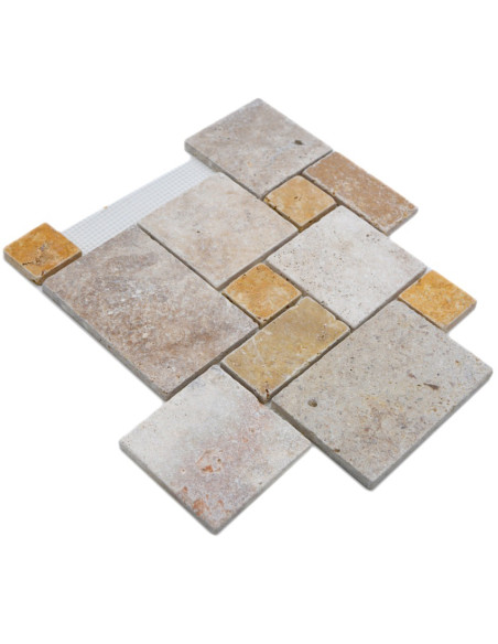 Natursten Mosaik Travertin French Pattern | Ekosten.se