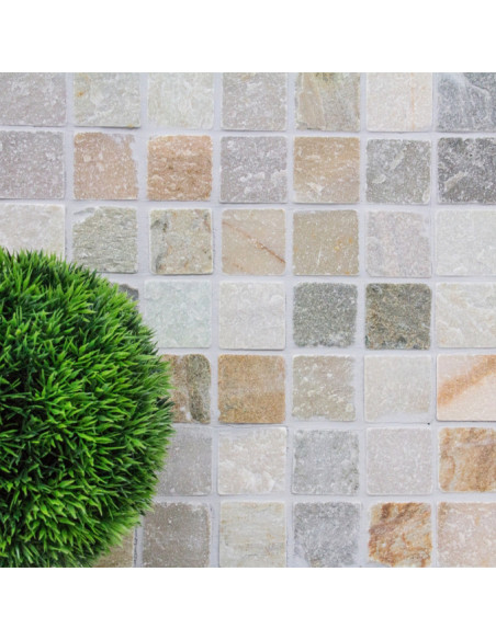 Beige Grå Natursten Mosaik Kvartsit | Ekosten.se